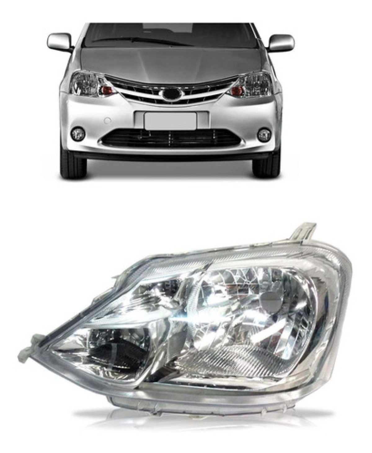 Farol Dianteiro Lado Esquerdo Toyota Etios 2013 A 2016 Cromado Manual