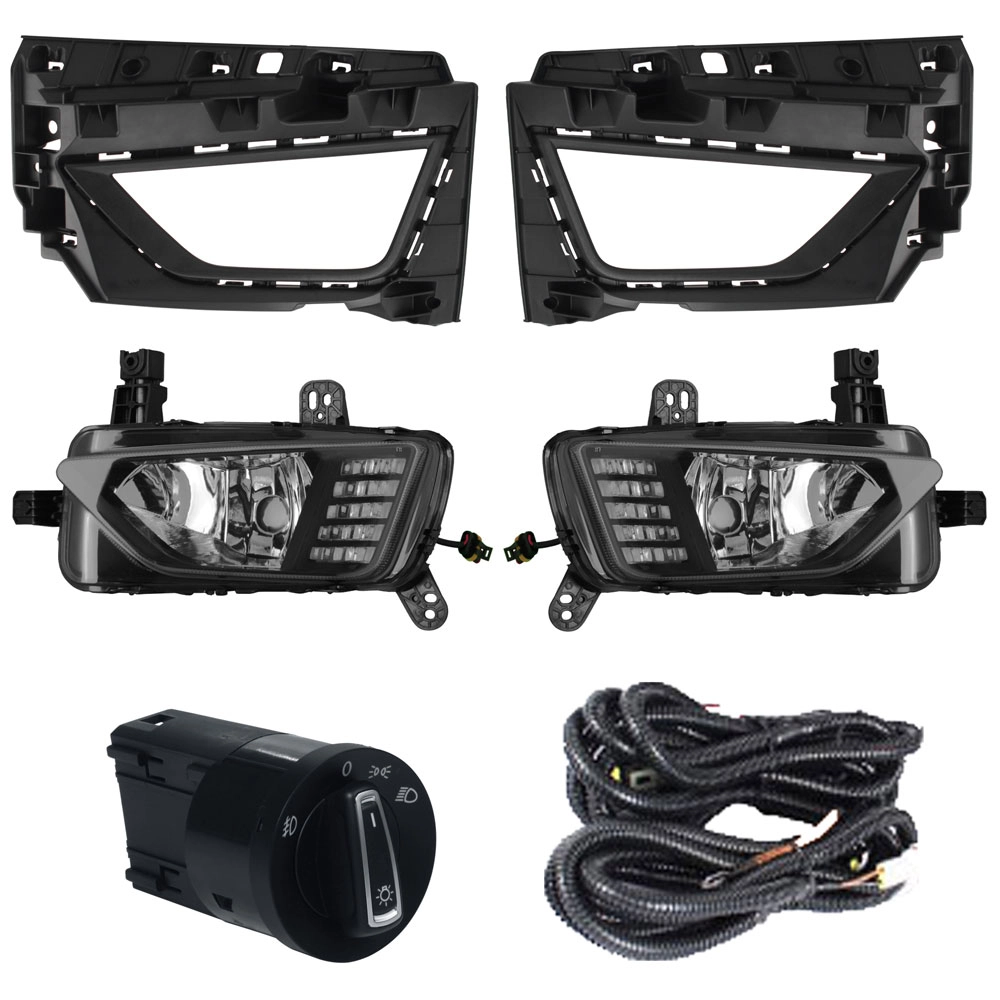 KIT FAROL DE MILHA JEEP RENEGADE 2022 LED BOTÃO MODELO ORIGINAL COMPLETO AUTOMOTIVO