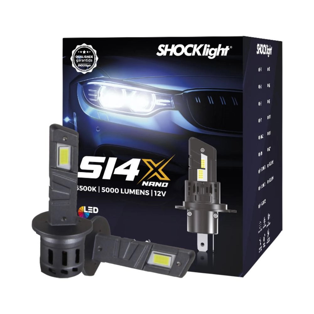 Kit Lâmpada Super LED Nano S14X H1 Shocklight Para Branca - Linha S14 NANO