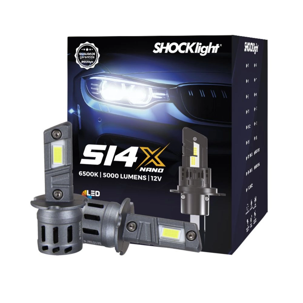 Kit Lâmpada Super LED Nano S14X H3 Shocklight Para Branca - Linha S14 NANO