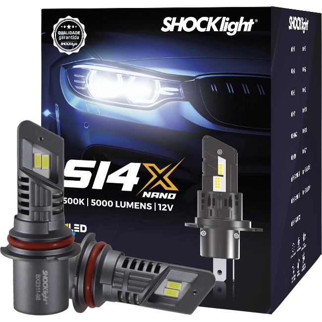Kit Lâmpada Super LED Nano S14X HB1/9004 Shocklight Para Branca - Linha S14 NANO