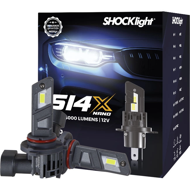 Kit Lâmpada Super LED Nano S14X HB3/9005 Shocklight Para Branca - Linha S14 NANO
