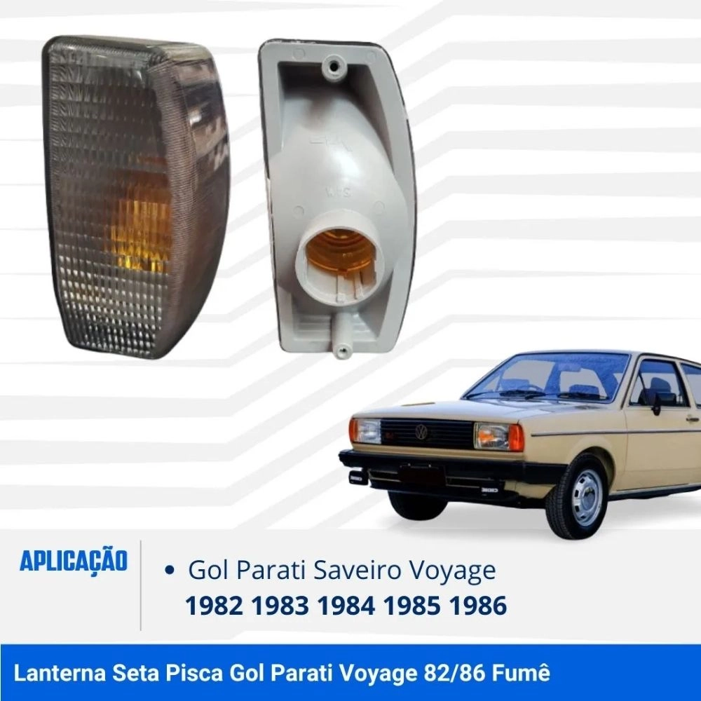 Lanterna Dianteira Pisca Mikron para VW Gol 1982 a 1986 Fumê Lado Esquerdo