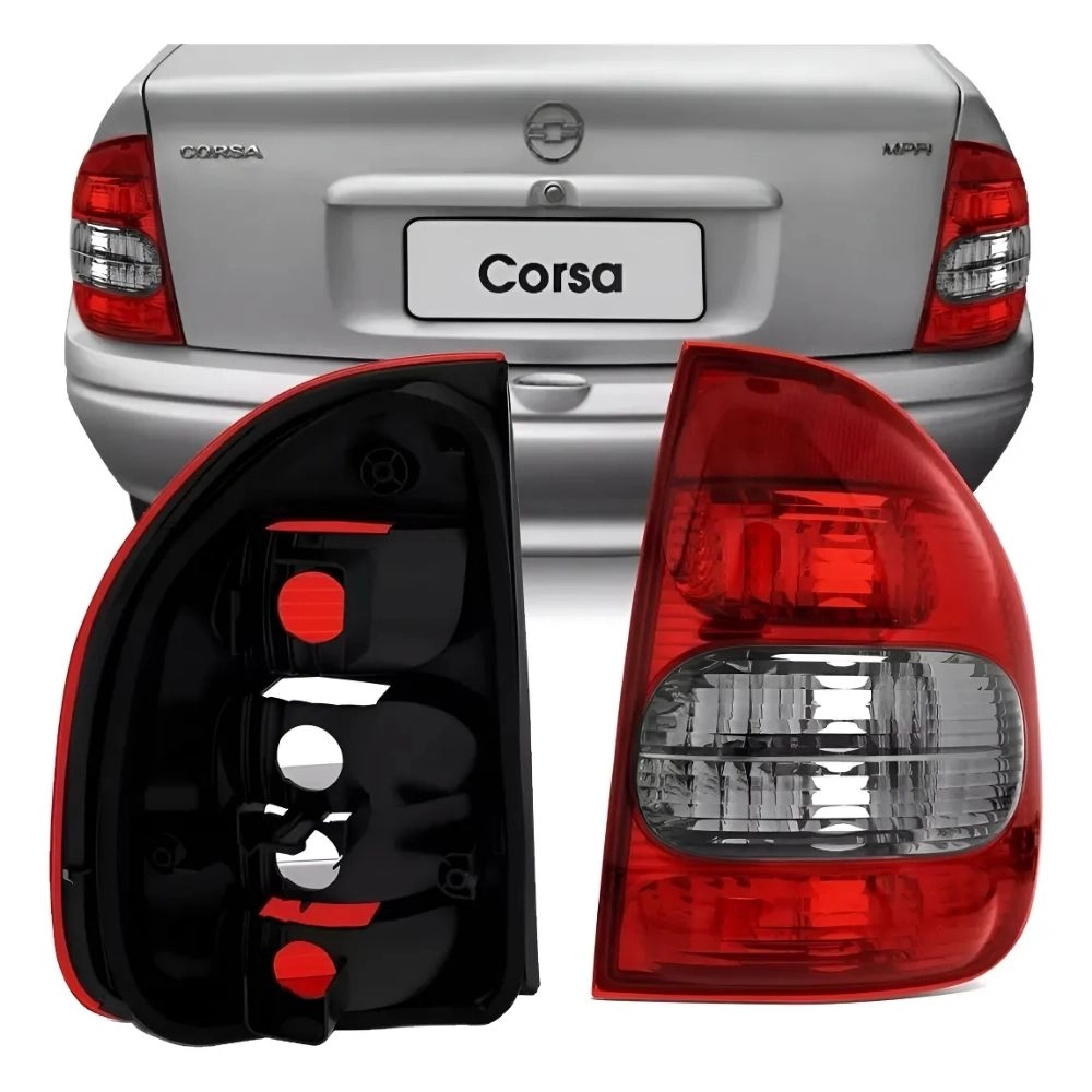 Lanterna Traseira HT para Chevrolet Corsa Sedan 2000 a 2006 Fumê Lado Direito