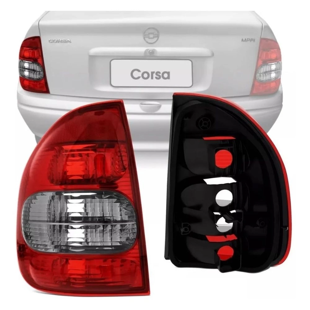 Lanterna Traseira HT para Chevrolet Corsa Sedan 2000 a 2006 Fumê Lado Esquerdo