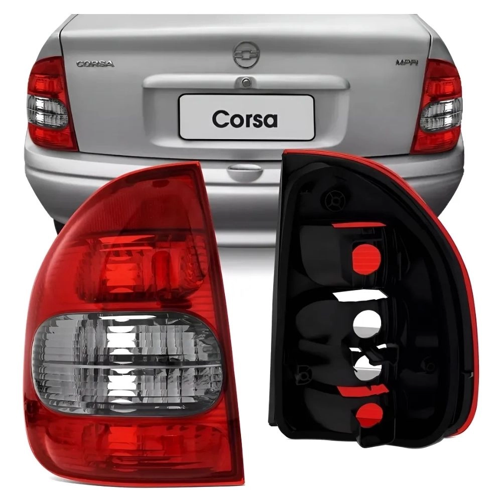 Lanterna Traseira HT para Chevrolet Corsa Sedan 2000 a 2006 Fumê Lado Esquerdo