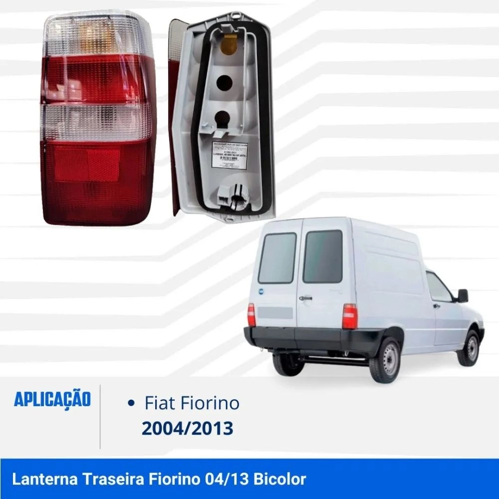 Lanterna Traseira Mikron para Fiat Fiorino 2004 a 2012 Cristal Lado Direito