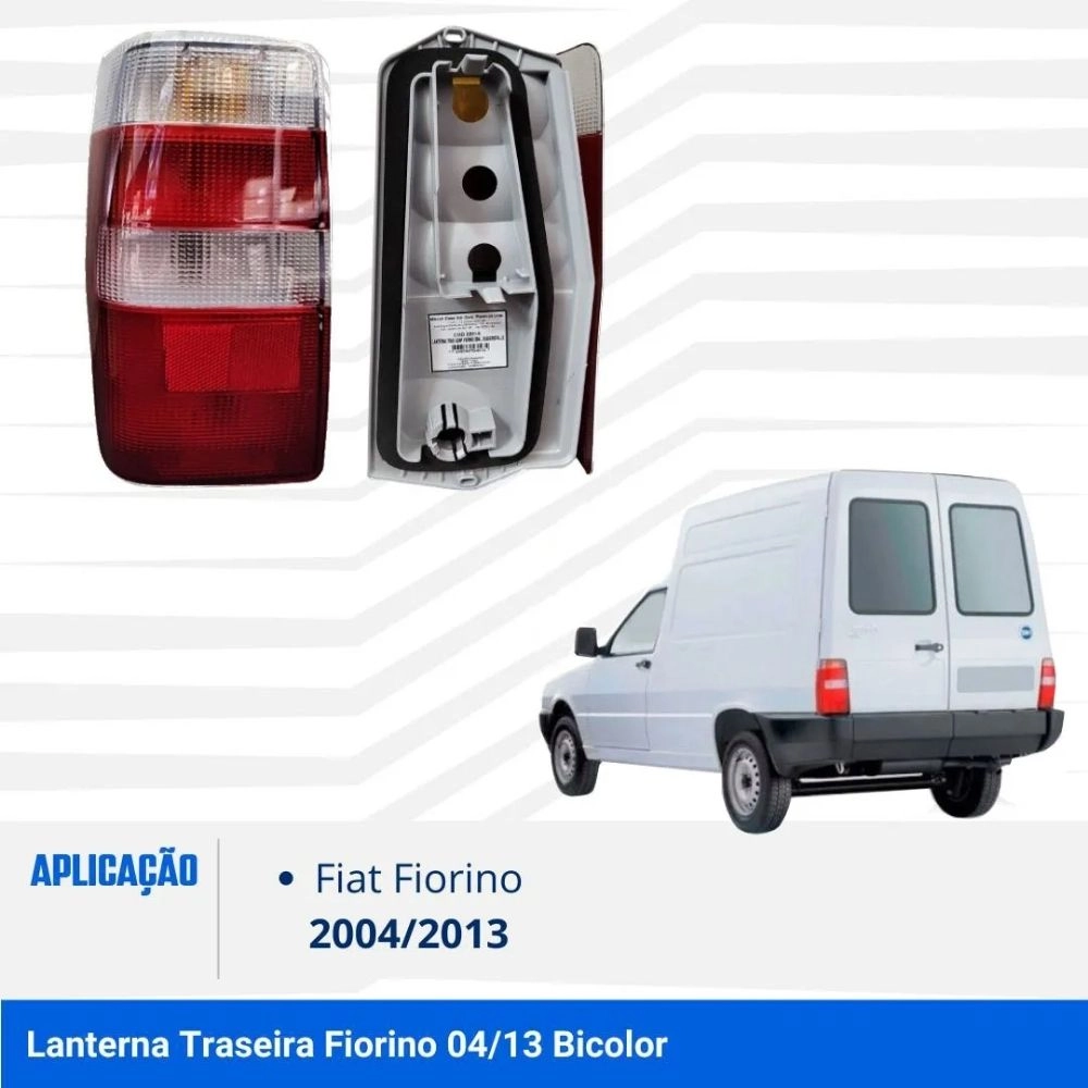 Lanterna Traseira Mikron para Fiat Fiorino 2004 a 2012 Cristal Lado Esquerdo