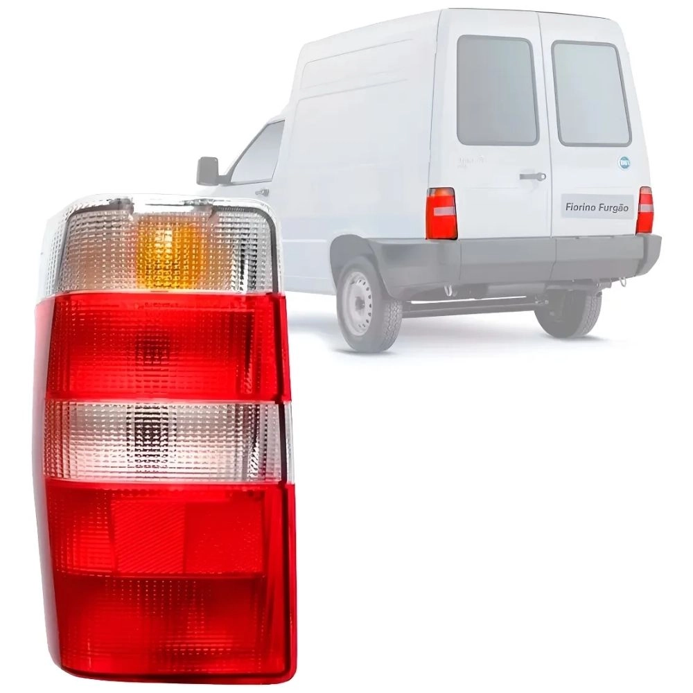 Lanterna Traseira Mikron para Fiat Fiorino 2004 a 2012 Cristal Lado Esquerdo