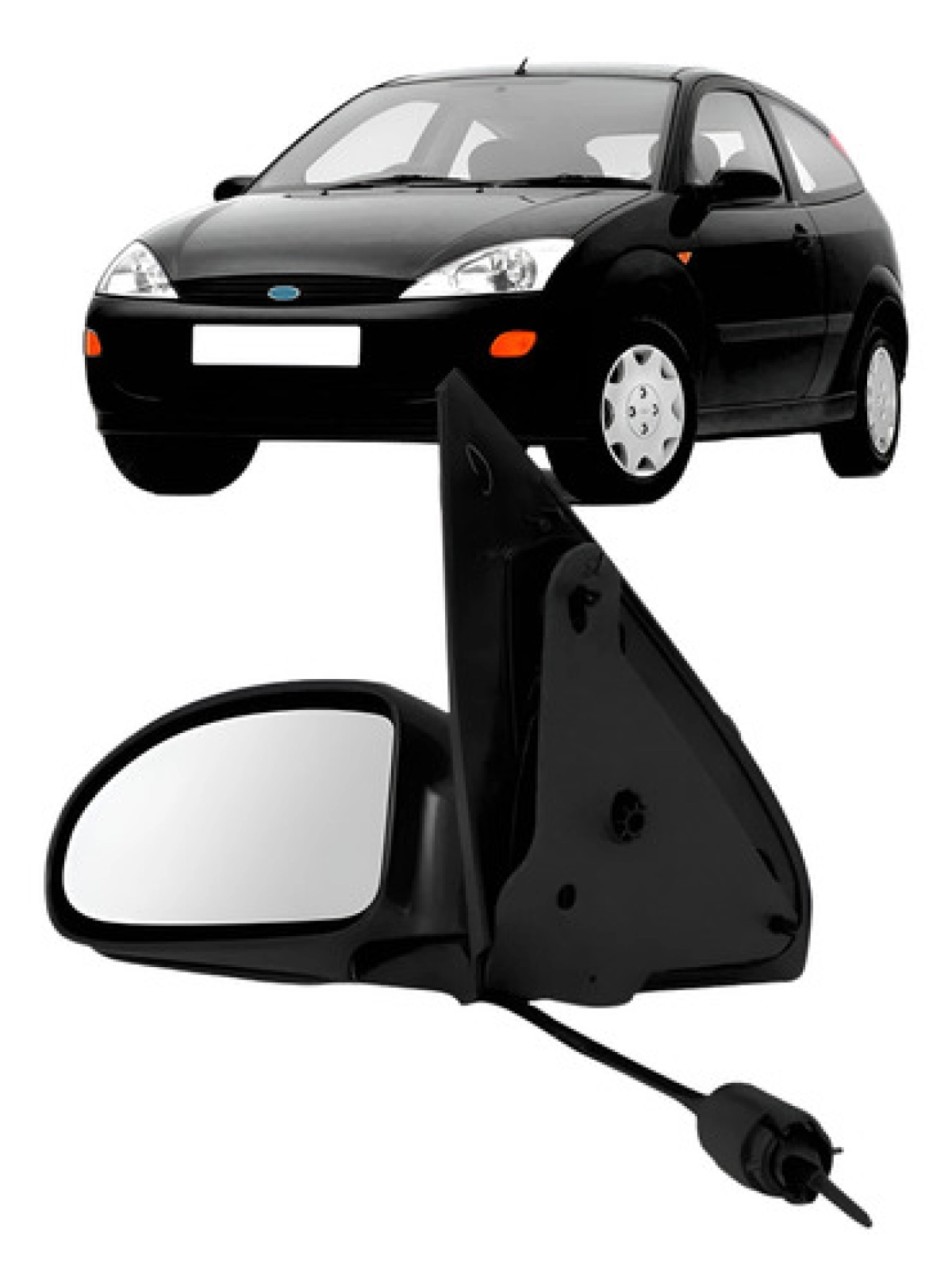 Retrovisor Externo Lado Direito Focus 1998 A 2008 Preto Reposicao